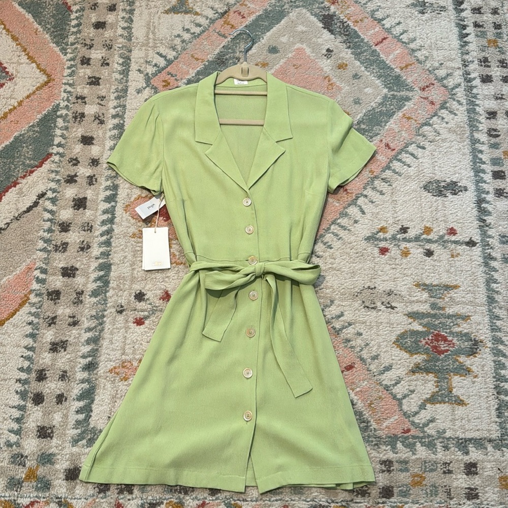 Wilfred light green mini shirt dress